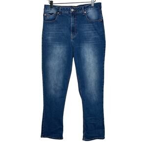 Frye Jeans Straight Leg Medium Blue Wash High Rise Casual Stretch Western 10